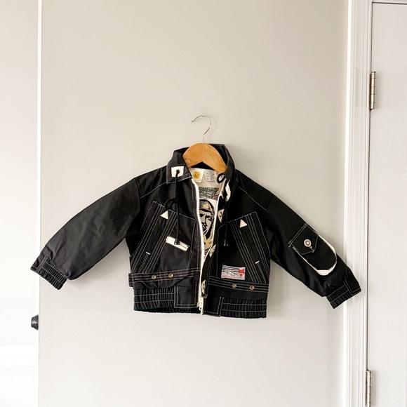 Vintage RARE Winnie the Pooh Air Force Varsity Bomber Jacket Size 4T - Picture 3 of 10